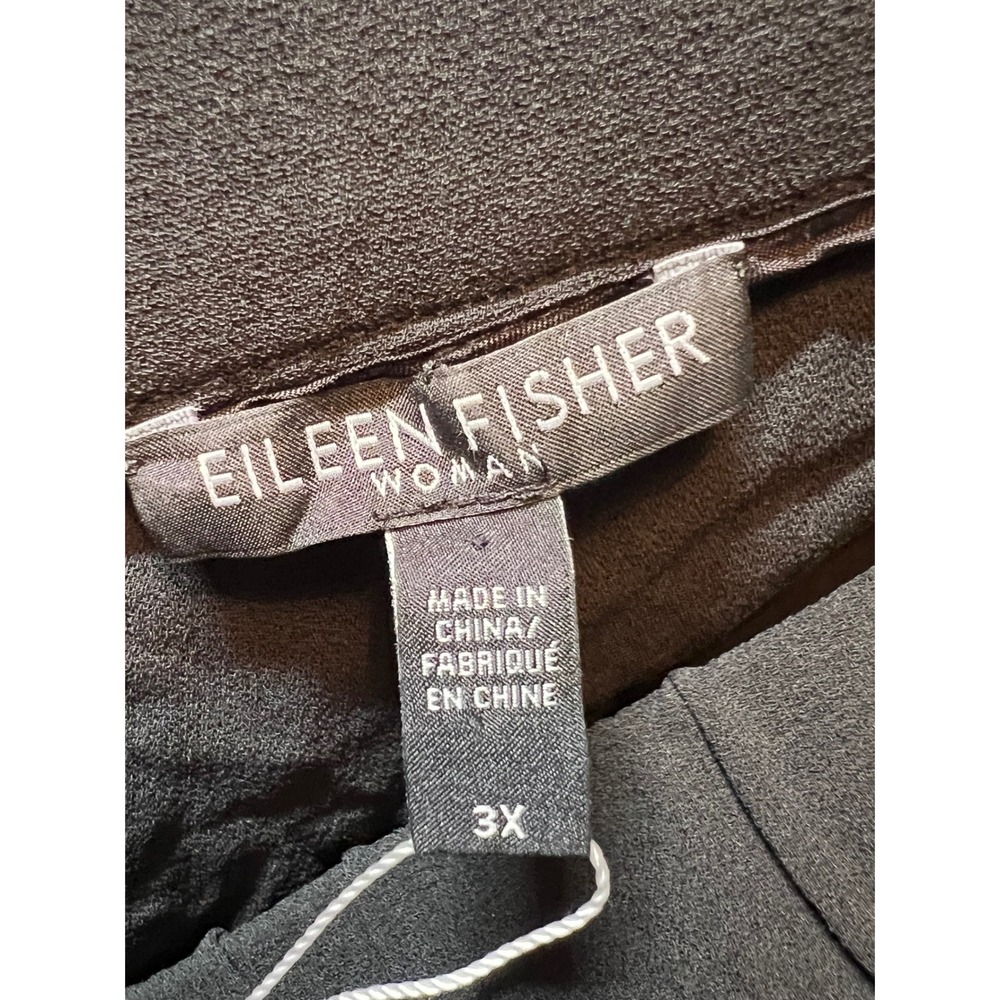 Eileen Fisher 3X Black Silk Pants Plus Size Elastic Waist Trousers‎ - Picture 4 of 14